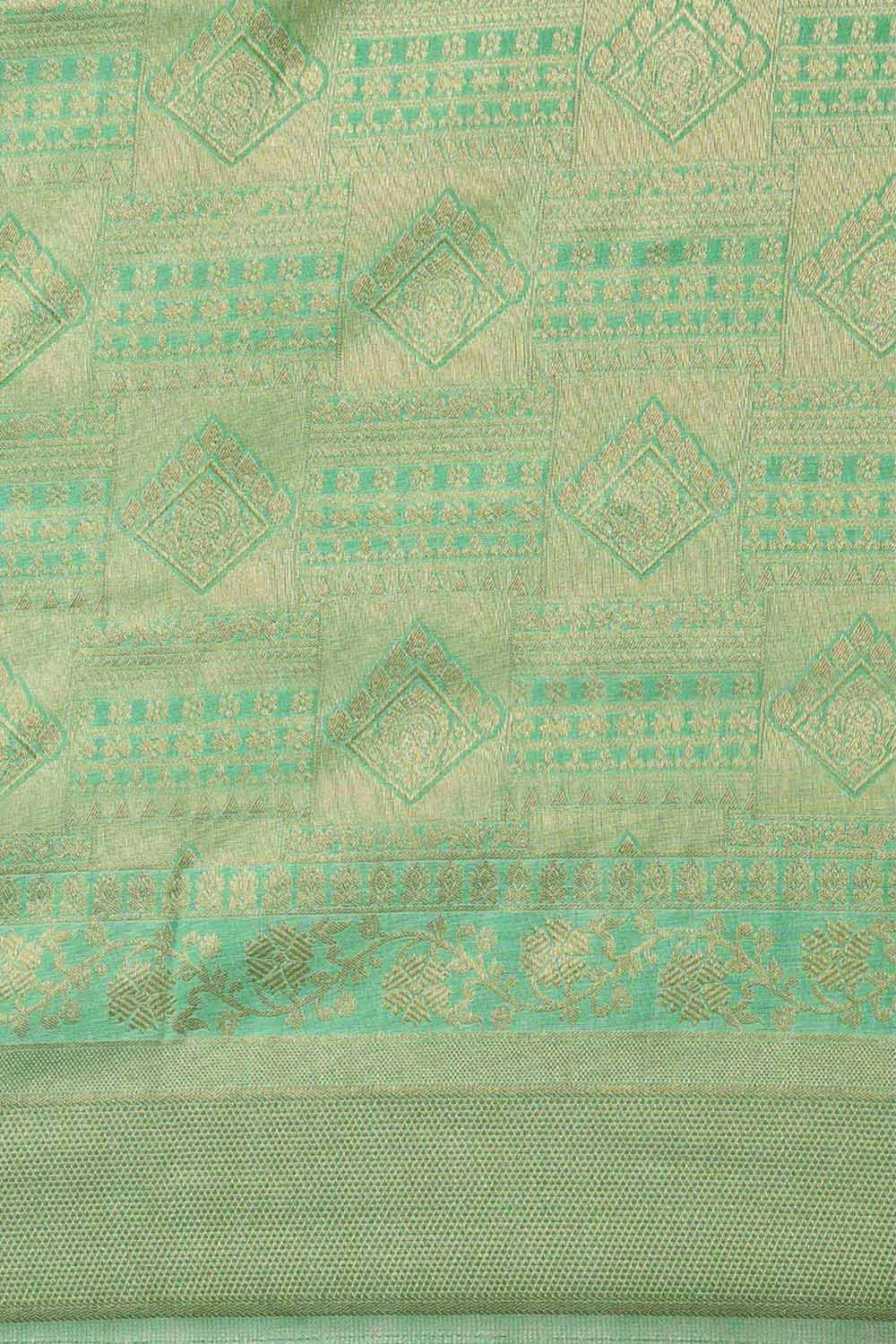 Kanjivaram Litchi Silk Woven Saree In Light Green