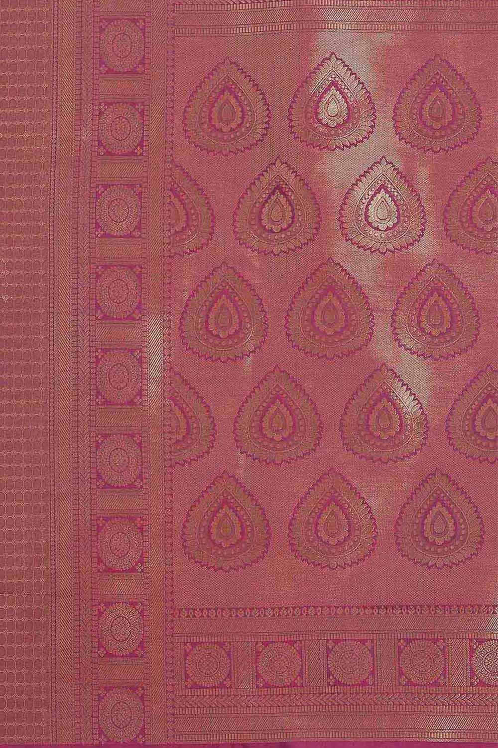 Kanjivaram Litchi Silk Woven Saree in Purple