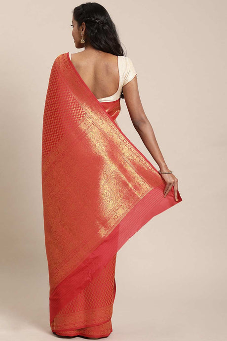 Buy Red Kanjeevaram Silk Woven Saree Online