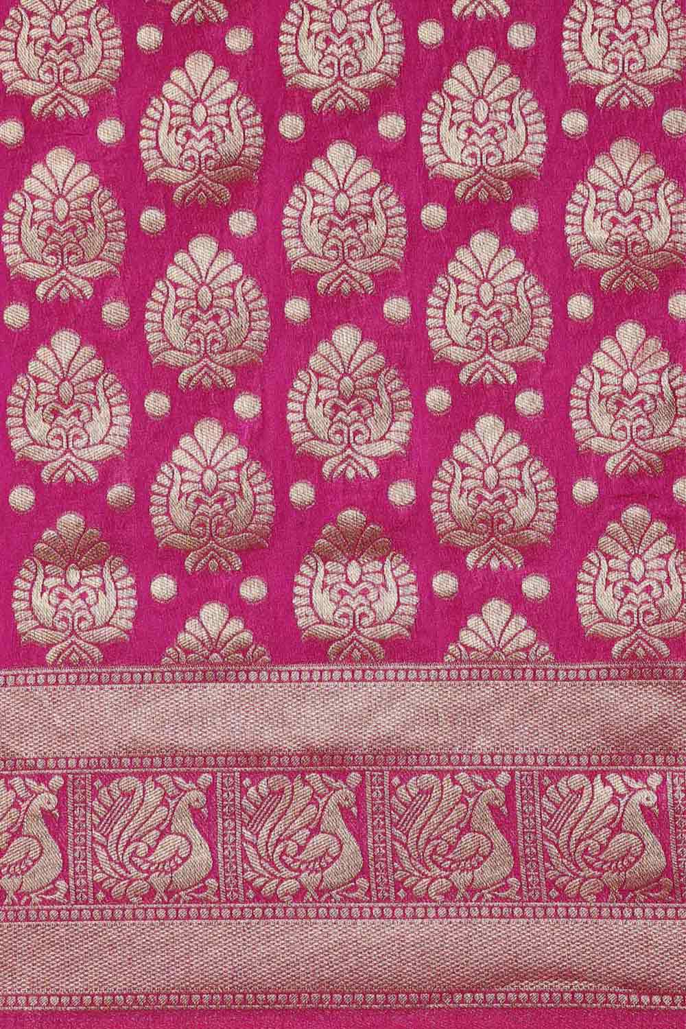 Kanjivaram Litchi Silk Woven Saree In Pink