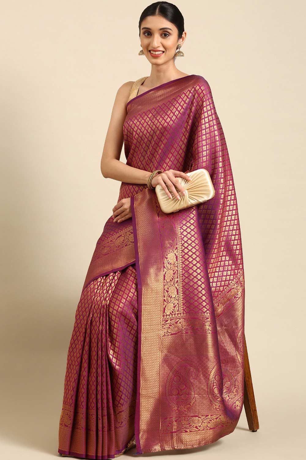 Buy Vine Kanjeevaram Silk Woven Saree Online