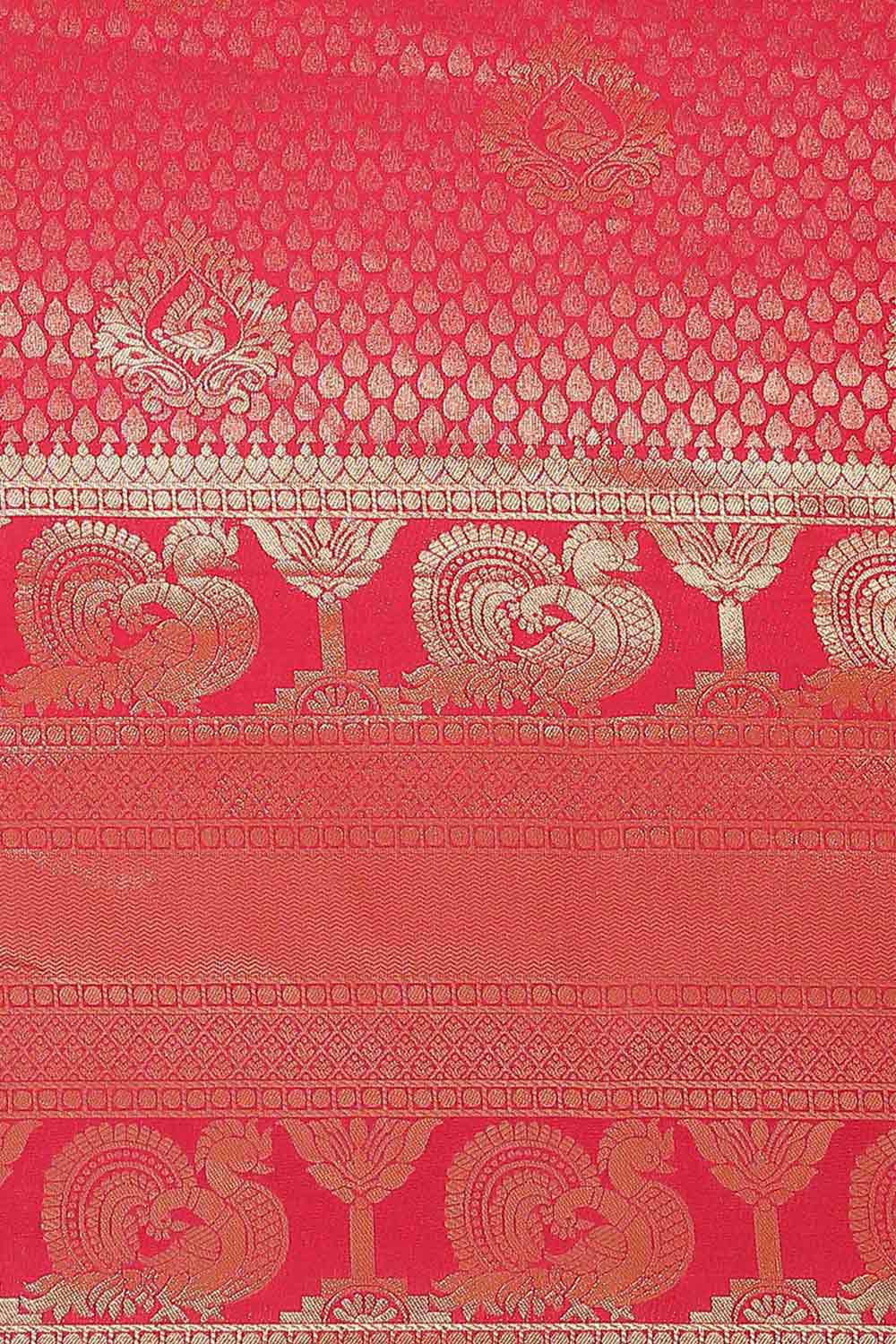 Kanjivaram Litchi Silk Woven Saree in Pink