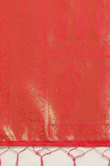 Kanjivaram Litchi Silk Woven Saree In Red