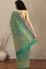 Buy Green Kanjeevaram Silk Woven Saree Online