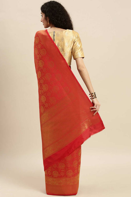 Buy Red Kanjeevaram Silk Woven Saree Online