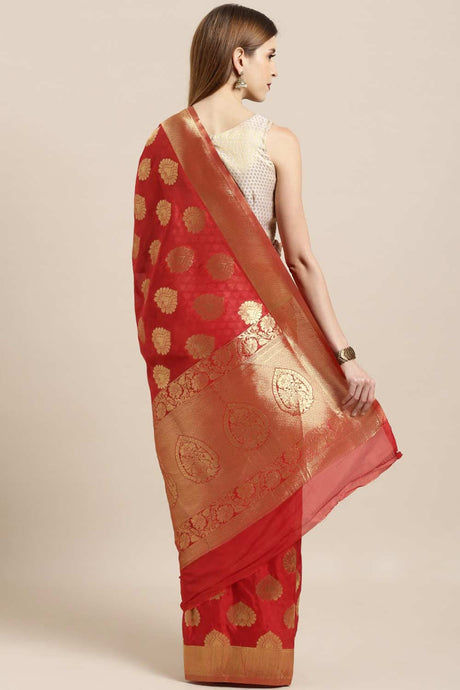 Buy Red Kanjeevaram Silk Woven Saree Online