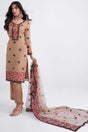 Buy Beige Georgette Embroidered  Straight Kurta Suits Set Online - KARMAPLACE