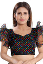 Buy Organza Polka Dot Blouse in Black