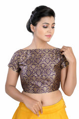 Buy Brocade Woven Blouse in Purple