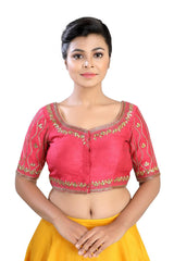 Buy Art Silk Gotapatti Blouse in Pink