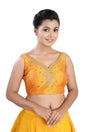 Buy Art Silk Aari Work Blouse in Yellow