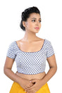 Buy Art Silk Printed Blouse in White