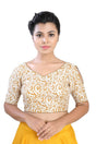 Buy Art Silk Printed Blouse in Off White