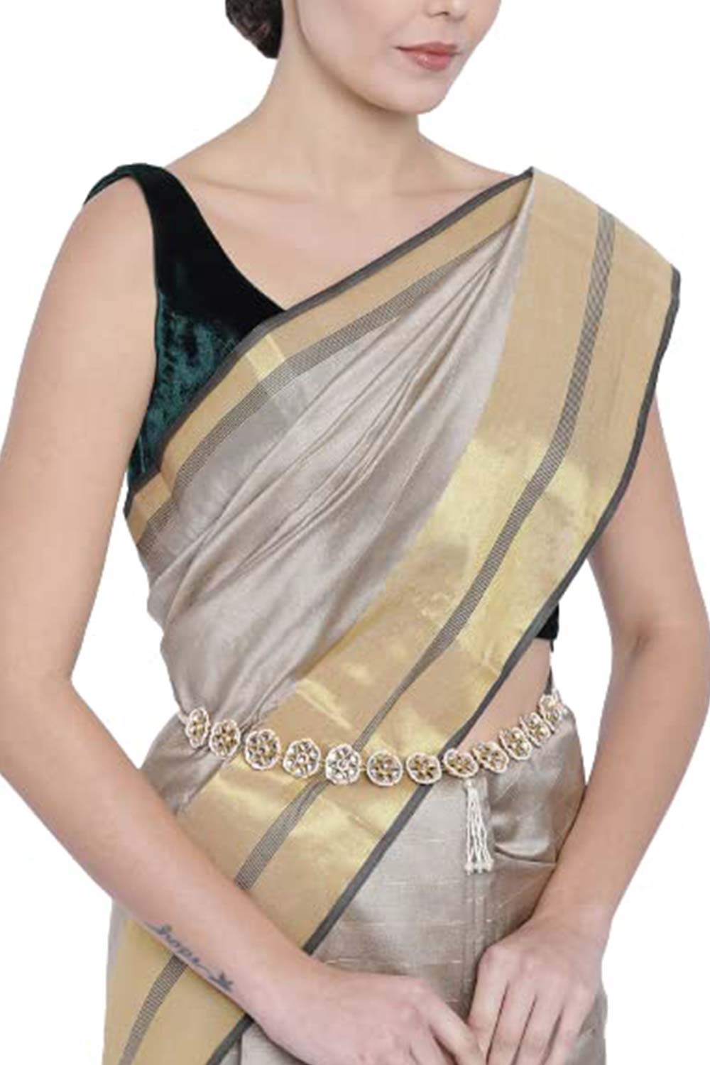 Buy Fresh Vibes South Indian Golden Belt for Women Saree | Traditional  Pearl Kamarbandh for Saree Wedding - Waist Chain Length 40 inches Online at  Best Prices in India - JioMart.