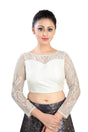 Buy Net and Art Silk Plain Blouse in White