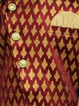 Maroon Sequined Organza Sherwani