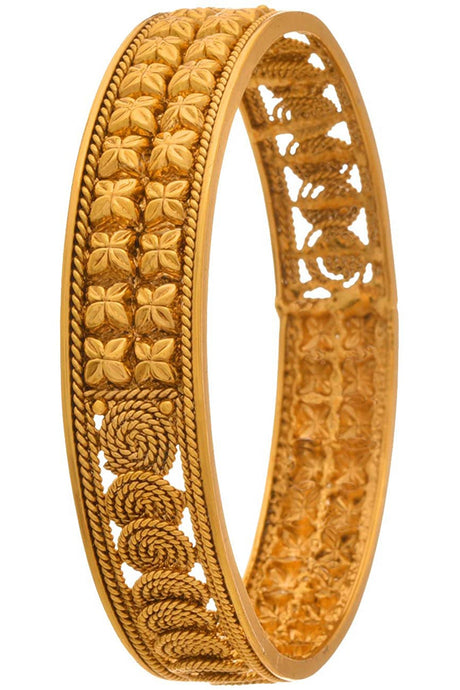 Buy Women's Copper Gold Plated Kada in Gold Online - Back