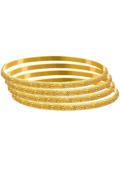 Buy Women's Copper Gold Plated Bangle Set in Gold Online