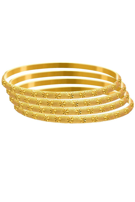 Buy Women's Copper Gold Plated Bangle Set in Gold Online