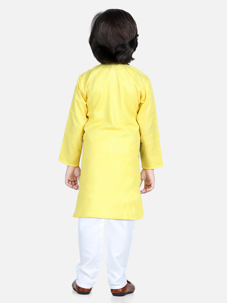 Yellow printed Cotton Kurta Pajama