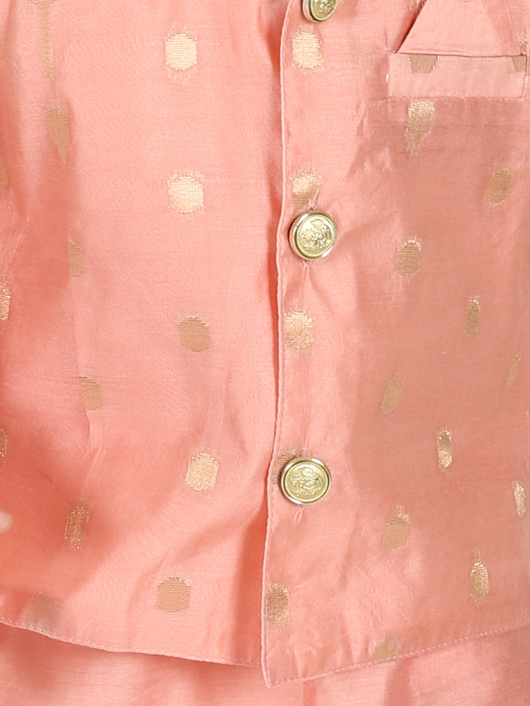 Peach Printed Cotton Ethnic Wear