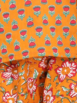 Orange Printed Cotton Clothing Sets