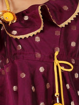 Purple Kalamkari Chanderi Ethnic Wear