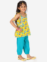 Yellow Printed Cotton Ethnic Wear