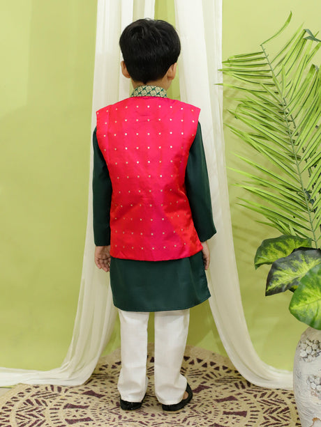 Green printed Silk Ethnic Wear