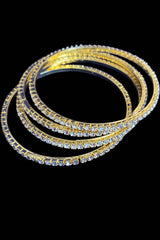 Set Of 4 Gold Diamond Bangles