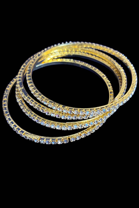 Set of 4 Gold Diamond Bangles