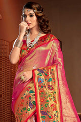 Pink Paithani Art Silk Saree