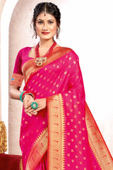 Pink Paithani Art Silk Saree