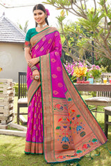 Purple Paithani Art Silk Saree