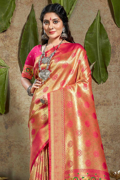 Pink Paithani Art Silk Saree