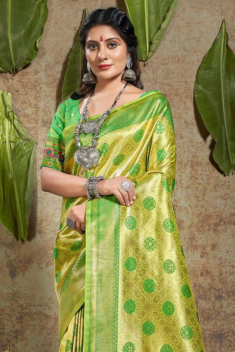 Green Paithani Art Silk Saree