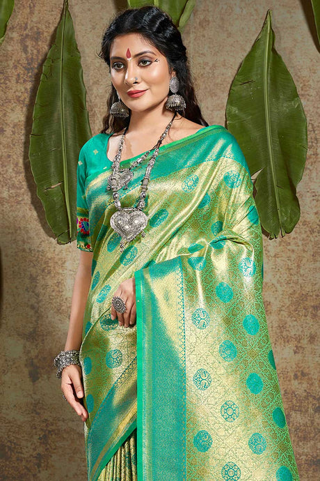 Green Paithani Art Silk Saree