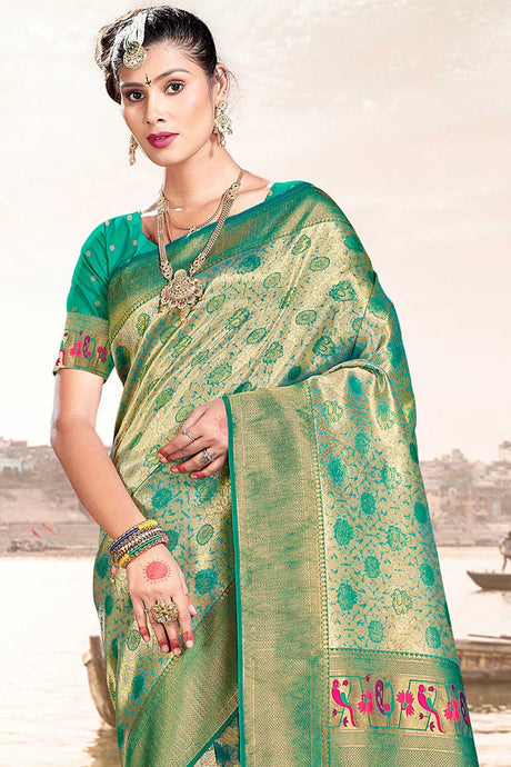 Green Paithani Art Silk Saree