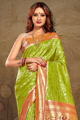 Green Paithani Art Silk Saree