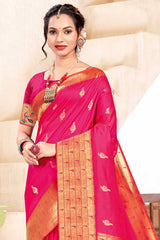 Pink Paithani Woven Design Silk Saree