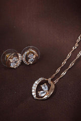 Buy Women's Alloy Rose Gold Plated Chain Set in Gold