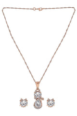Buy Women's Alloy American Diamond Chain Set in Gold - Back