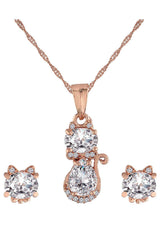 Buy Women's Alloy American Diamond Chain Set in Gold