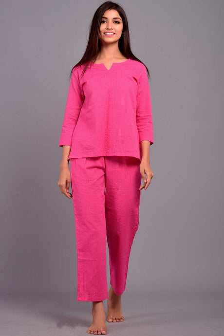 Buy Rayon Solid Nightwear in Baby Pink