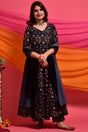 Buy Cotton Floral Print Kurta Set in Black