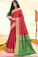 Art Silk Zari Saree In Red