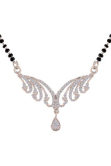 Buy Women's Alloy Rhodium Mangalsutra Sets in Silver - Back