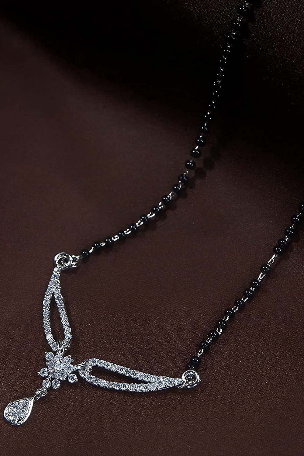 Buy Women's Alloy Flower Mangalsutra Sets in Silver