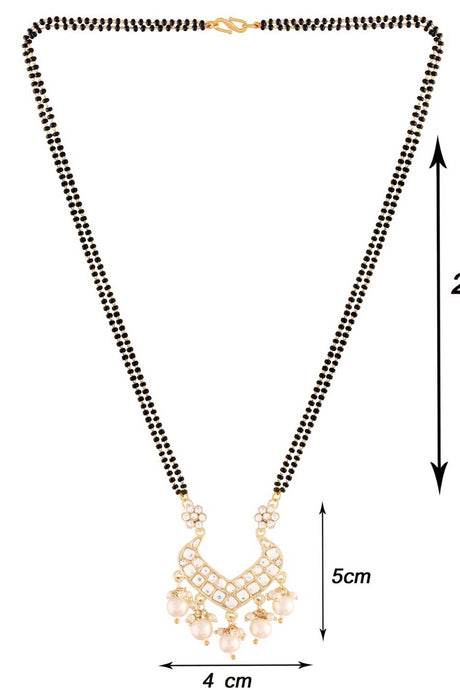 Buy Women's Alloy Mangalsutra in White - Back