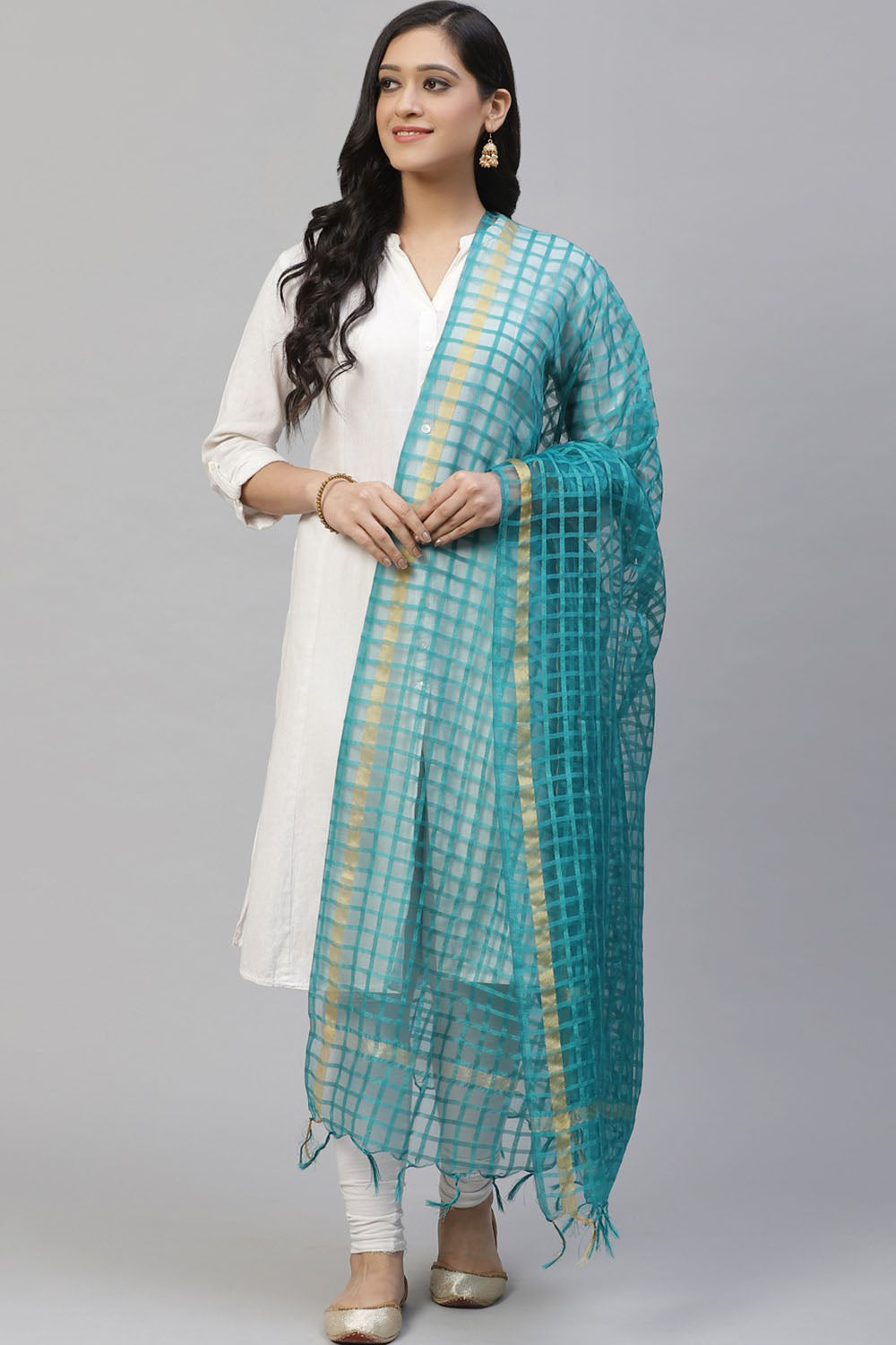 Buy Art Silk Woven Design Dupatta in Blue